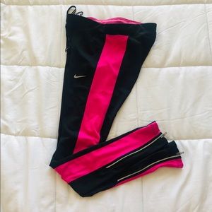 Nike Black and Pink Running Leggings